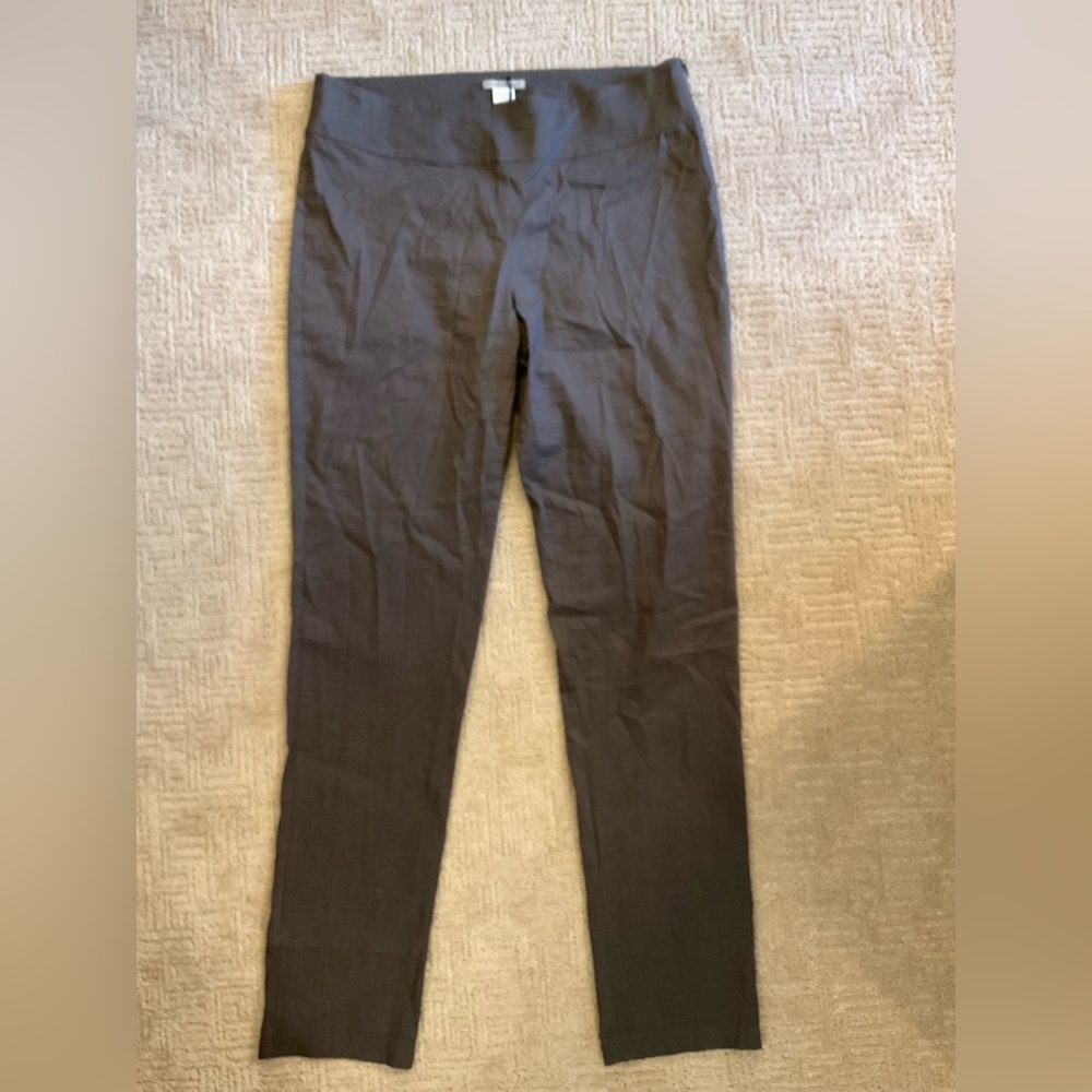 🤎🇮🇹 Sarah Pacini Taupe Linen Blend Pants Made in Italy Sz 34/35 L/XL Old Money